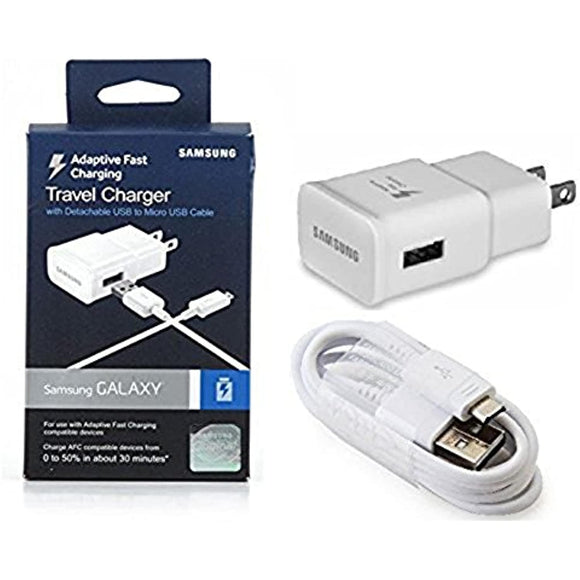 SAMSUNG SAMEP-TA20JWEUSTA OEM Adaptive Fast Charging Wall Charger for SAMSUNG Galaxy S6/Edge-6 - White - Retail Packaging