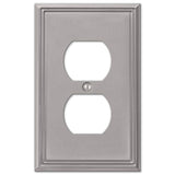 Amerelle 77DBN Metro Line Wallplate, 1 Duplex Outlet, Cast Metal, Brushed Nickel, 1-Pack, Double Toggle