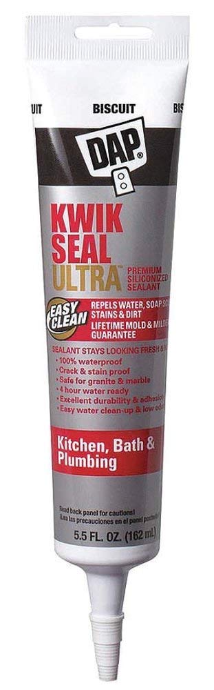 DAP Kwik Seal Ultra Biscuit Siliconized Acrylic Kitchen and Bath Sealant 5.5 oz