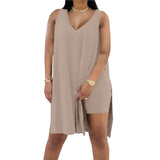 Difanlv Plus Size 2 Piece Outfits for Women Sleeveless Tunic Tops and Bodycon