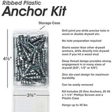 Qualihome Small Mini N.6 Zinc Self Drilling Drywall Anchors with Screws Kit