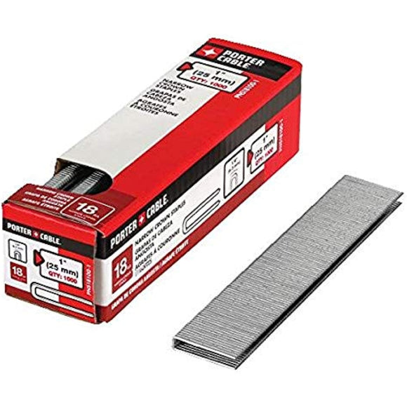 PORTER-CABLE Narrow Crown Staples, 1-Inch, 18 GA, 1000-Pack (PNS18100-1)