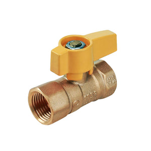 Midline Valve Y12FIP Premium Brass Gas Ball Valve, with Yellow Aluminum Alloy Handle, 1/2 in. FIP Connections