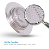 PlumBoss Kitchen Sink Strainer Basket - Rust Free Stainless Steel Sink Drain Strainer - 3 Pack Kitchen Drain Strainers 4.5 Inch Diameter