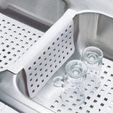 iDesign Plastic Kitchen Mat Sink Protector, The Euro Collection - 11" x 12", White