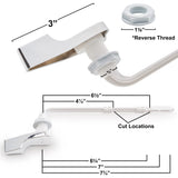 Qualihome Toilet Tank Flush Lever Replacement for American Standard (Chrome, Straight Arm)