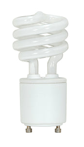 Satco S8202 11 Watt (40 Watt) 650 Lumens Mini Spiral CFL Soft White 2700K GU24 Base Light Bulb
