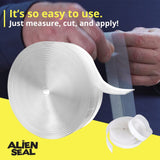 Bell+Howell Alien Draft Seal Insulation Tape 49 Feet Transparent Silicone Weather Stripping Door Seal Strip and Under Door Draft Stopper for Window Seal and Door Bottom Seal As Seen On TV