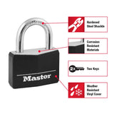 Master Lock 141D Covered Aluminum Keyed Padlock, Black (1)