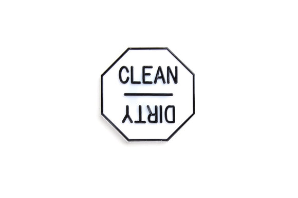 Fox Run - 5935 Fox Run Clean or Dirty Dishwasher Magnet, 2.5 x 2.5 x 0.25 inches, White