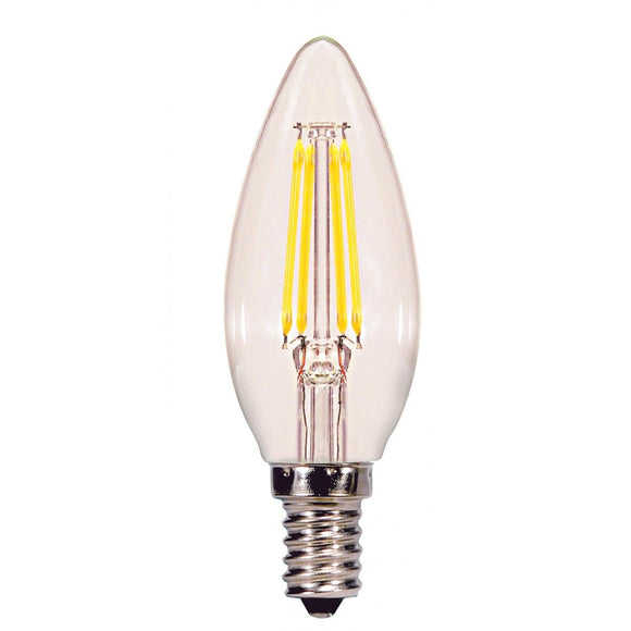 Satco 09890 - 3.5W CTC/LED/30K/CL/120V S9890 Candle Tip LED Light Bulb