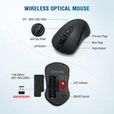 Wireless Keyboard and Mouse Combo, Full-Sized 2.4GHz Wireless Keyboard with