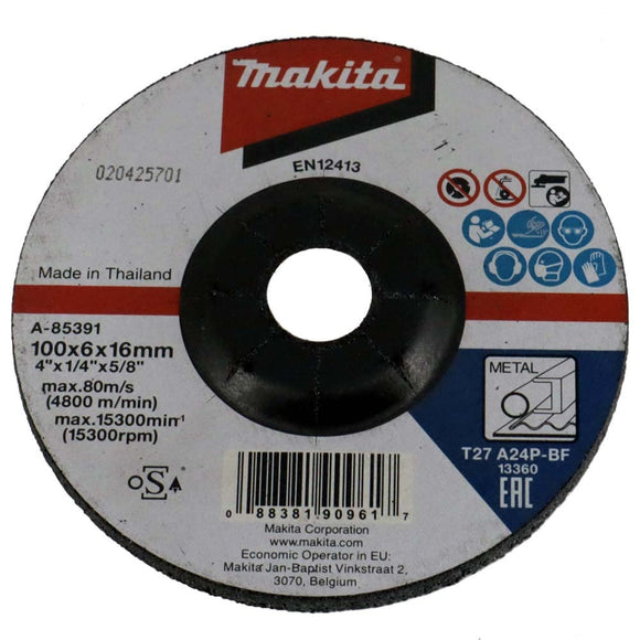 Makita A-85391 Depressed C Wheel 100 x 6 x 16 A24, Multi-Colour