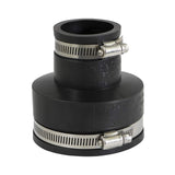 Supply Giant 6I54 Flexible Pvc Reducing Coupling with Stainless Steel Clamps, 3 x 1-1/2 Inch, Black