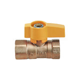 Midline Valve Y12FIP Premium Brass Gas Ball Valve, with Yellow Aluminum Alloy Handle, 1/2 in. FIP Connections