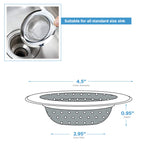 PlumBoss Kitchen Sink Strainer Basket - Rust Free Stainless Steel Sink Drain Strainer - 3 Pack Kitchen Drain Strainers 4.5 Inch Diameter