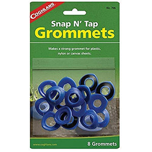 Coghlan's Snap 'n Tap Grommets, 8-Pack, Blue/Black