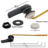 Qualihome Toilet Handle Replacement (Black, Front Mount)