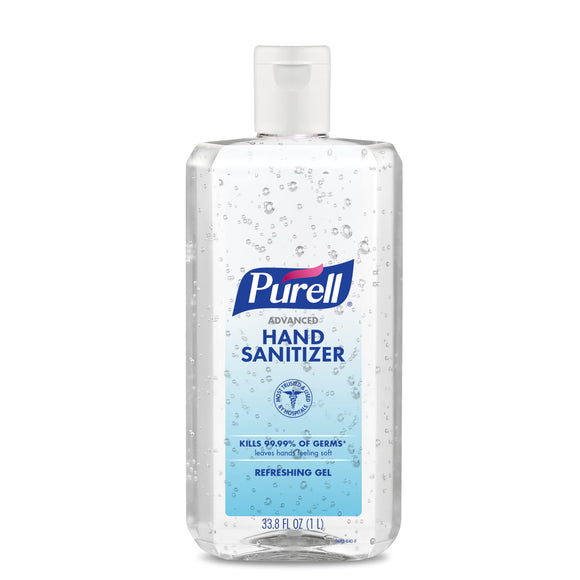 Purell Advanced Hand Sanitizer Refreshing Gel, 1-Liter Flip-Cap Bottle