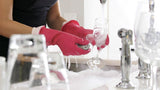 Casabella Premium Waterblock Reusable Household Cleaning Gloves, Medium, Pink