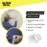 Bell+Howell Alien Draft Seal Insulation Tape 49 Feet Transparent Silicone Weather Stripping Door Seal Strip and Under Door Draft Stopper for Window Seal and Door Bottom Seal As Seen On TV