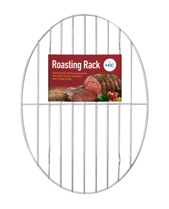 HIC Kitchen Oval Baking Broiling Roasting Racks, Chrome Plated Steel Wire