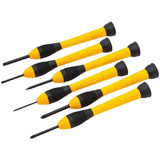 Stanley Tools 6-Piece Precision Screwdriver Set, Black/Yellow