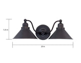 Nuvo 60/1711 Bridgeview Light Fixture, 2Lt Wall Sconce, Mission dust Bronze