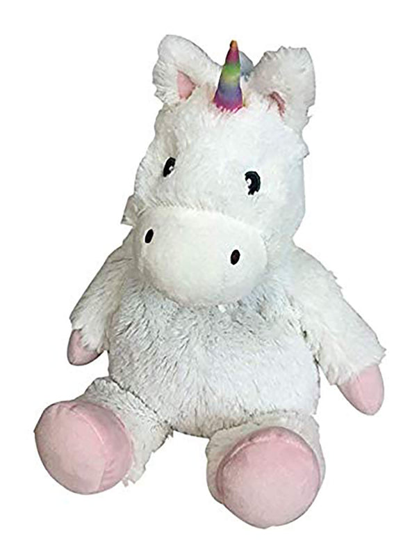 warmies Juinor White Unicorn Microwavable, Hot or Cold for Cool Relaxation and Warm Relief, Lavender Scented Cozy Plush Animal