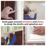 Bell+Howell Alien Draft Seal Insulation Tape 49 Feet Transparent Silicone Weather Stripping Door Seal Strip and Under Door Draft Stopper for Window Seal and Door Bottom Seal As Seen On TV