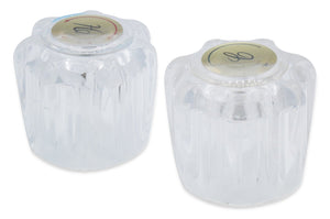 Acrylic Clear Sink Faucet Replacement Knob Handles, 1 Pair, Hot and Cold Symbols, Fits Delta, Delex and Peerless