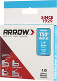 Arrow 504 Heavy Duty T50 1/4-Inch Leg Length, 3/8-Inch Crown, Staples for Upholstery, Construction, Furniture, Crafts, 1250-Pack