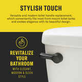 Qualihome Front Mount Toilet Handle, Universal Toilet Flush Handle, Elegant Toilet Lever, Complete Toilet Handle Replacement Kit, Heavy-Duty Toilet Tank Flusher Handle (Nickel Finish)