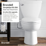 Brondell SS-250 SimpleSpa Thinline Essential Bidet Attachment for Toilet Seats with Adjustable Water Pressure, Side Arm Control, Thin Profile, Silver Knob (Dual Nozzle)