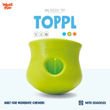 West Paw Zogoflex Toppl Interactive Treat Dispensing Dog Puzzle Play Toy, 100% Guaranteed Tough, It Floats!, Made in USA, Large, Granny Smith