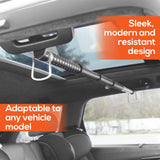 Trobo Car Clothes Hanger Bar, Heavy Duty Adjustable Telescopic Vehicle Clothing Rod, 35’’ to 56’’ Expandable and Retractable Travel Garment Hanging Rack for Car with Strong Metal & Solid Rubber Grips