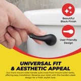 Qualihome Front Mount Black Toilet Handle Replacement Kit with 2 Inch Universal Toilet Flapper Replacement Kit and Stainless Steel Toilet Flapper Chain