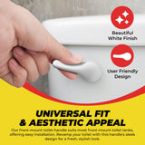 Qualihome Front Mount White Toilet Handle Replacement Kit with 2 Inch Universal