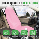 lebogner Waterproof Sweating Car Seat Cover for Post Gym Workout, Running, Swimming, Beach and Hiking, Universal Fit Anti-Slip Bucket Seat Protector for Cars, SUVs and Trucks, Machine Washable, Pink