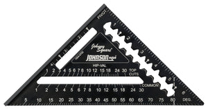 Johnson Level & Tool 1904-0700 Johnny Square Professional Easy-Read Aluminum Rafter Square, 7", Black, 1 Square
