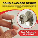 Double-Headed Wall Screw Anchors Picture Hooks - Heavy Duty Bear Claw Hanger Screws Holds Upto 30 Lbs. - Drywall Screw/Anchor for D-Rings/Wire/Keyholes - Hang Pictures/Mirrors and More (25 Pack)