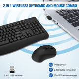 Wireless Keyboard and Mouse Combo, Full-Sized 2.4GHz Wireless Keyboard with