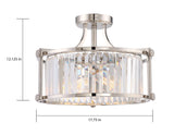 NUVO 60/5763 Three Light Semi Flush Mount, Pack of 1, Polished Nickel