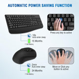 Wireless Keyboard and Mouse Combo, Full-Sized 2.4GHz Wireless Keyboard with