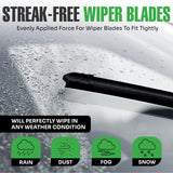 lebogner Wiper Blades 24 Inch + 19 Inch Pack of 2 All-Seasons Automotive Replacement Windshield Wiper Blades For My Car, Stable And Quiet Silicone Beam Blade Compatible With U/J Hook, Easy To Install