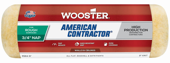 Wooster Brush R364-9 9-Inch American Contractor Roller with 3/4-Inch Nap, Side Stack