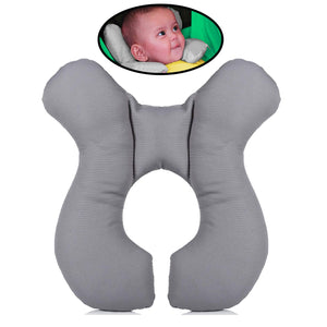 Lebogner Baby Head Support Pillow, Newborn Infant Head & Neck Cushion Perfect for Car Seats and Strollers, Comfortable Kids Travel Pillow, Perfect for 0-1 Year Old Boy or Girl, Grey