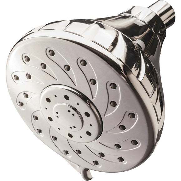 Culligan Wall-Mounted Showerhead with Anti-Clog Rubber Spray Nozzles, 1.2 GPM, 140 GALLONS/6 Months - Chrome