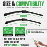 lebogner Wiper Blades 24 Inch + 19 Inch Pack of 2 All-Seasons Automotive Replacement Windshield Wiper Blades For My Car, Stable And Quiet Silicone Beam Blade Compatible With U/J Hook, Easy To Install