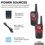 Midland� - T31VP - X Talker - 22 Channel FRS Walkie Talkies - Extended Range Two-Way Radios, 38 Privacy Codes, & NOAA Weather Alert - Set of 2 - Black/Red